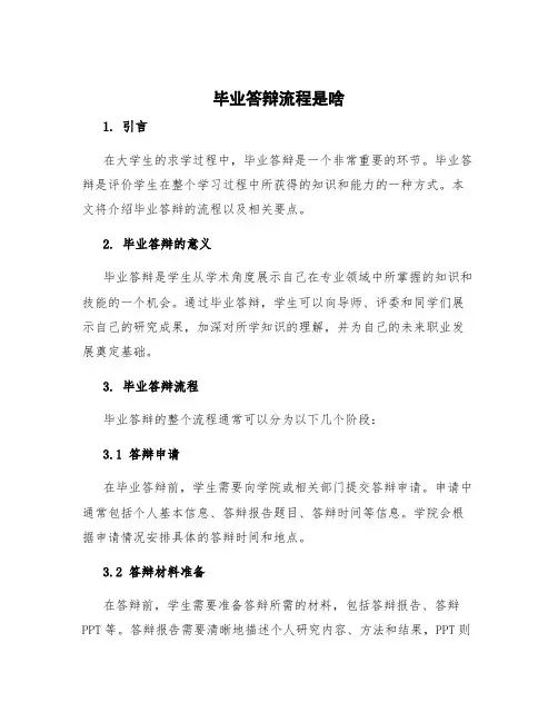 毕业答辩流程是啥