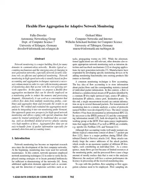 Flexible flow aggregation for adaptive network monitoring