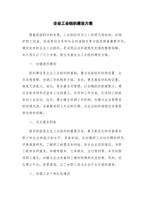 企业工会组织建设方案