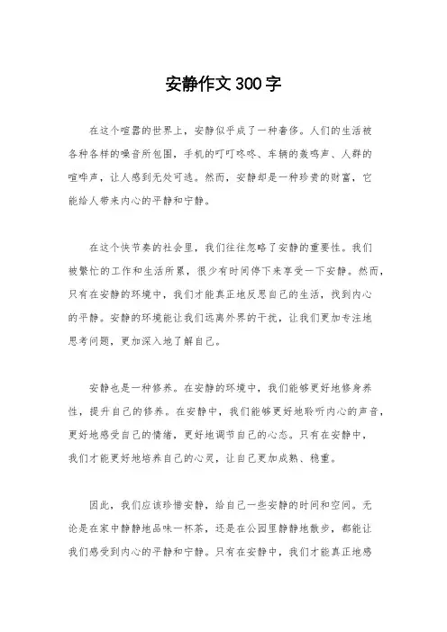 安静作文300字