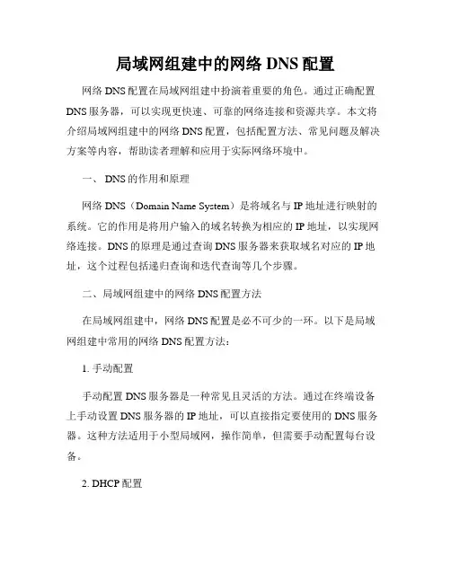 局域网组建中的网络DNS配置