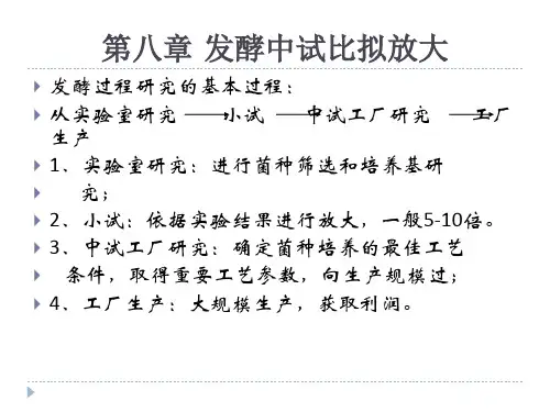 第八章 发酵中式比拟放大