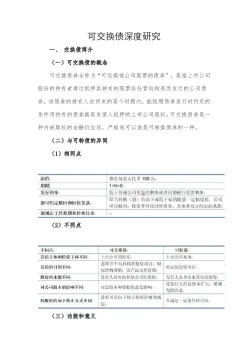 可交换债深度研究