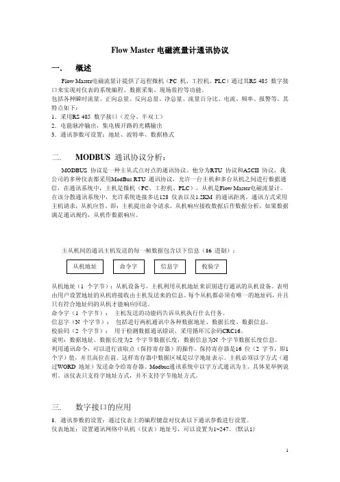 电池供电RS485通讯手册