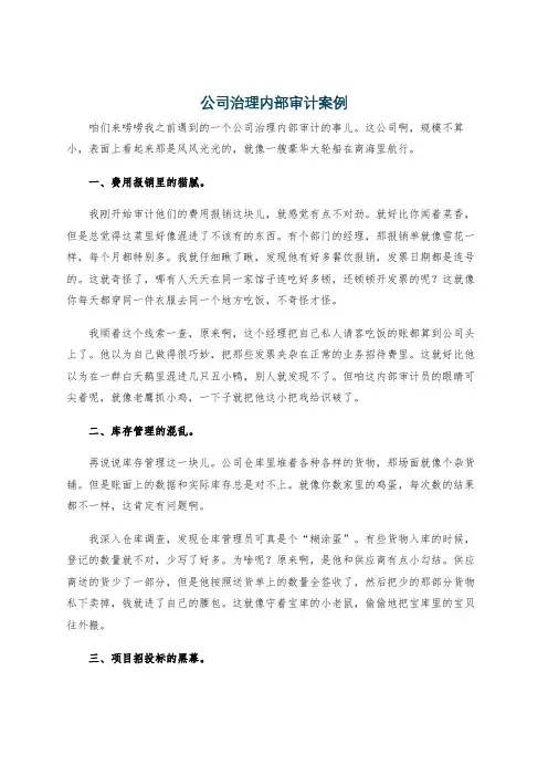 公司治理内部审计案例