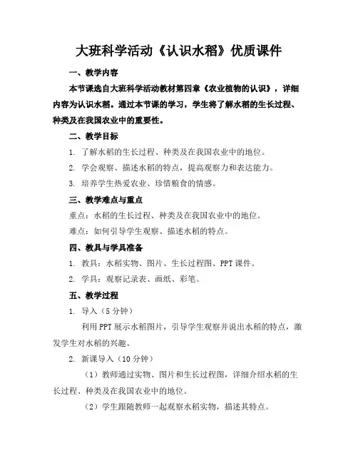 大班科学活动《认识水稻》优质课件