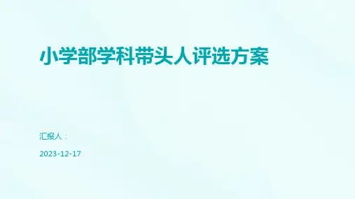 小学部学科带头人评选方案
