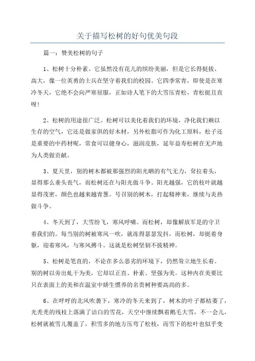 关于描写松树的好句优美句段