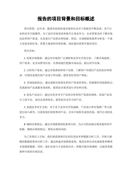 报告的项目背景和目标概述