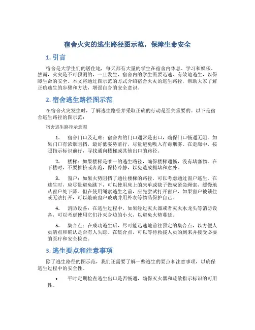 宿舍火灾的逃生路径图示范,保障生命安全
