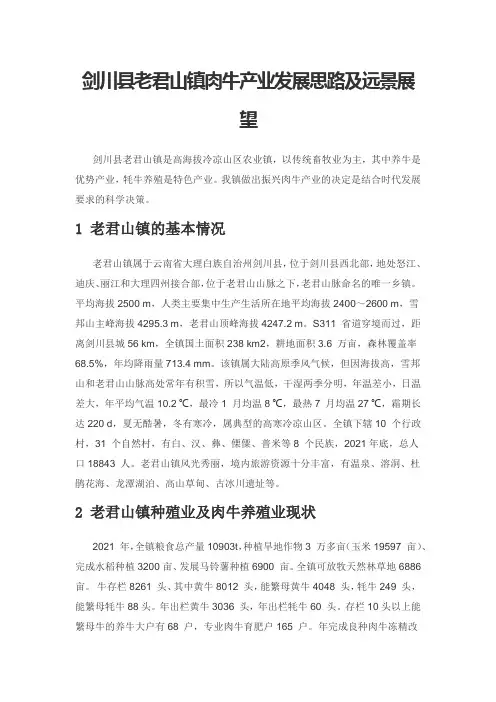 剑川县老君山镇肉牛产业发展思路及远景展望
