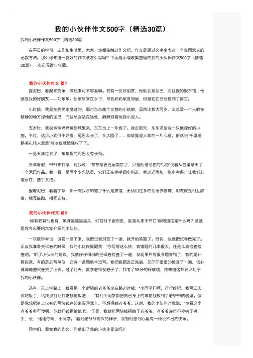 我的小伙伴作文500字（精选30篇）