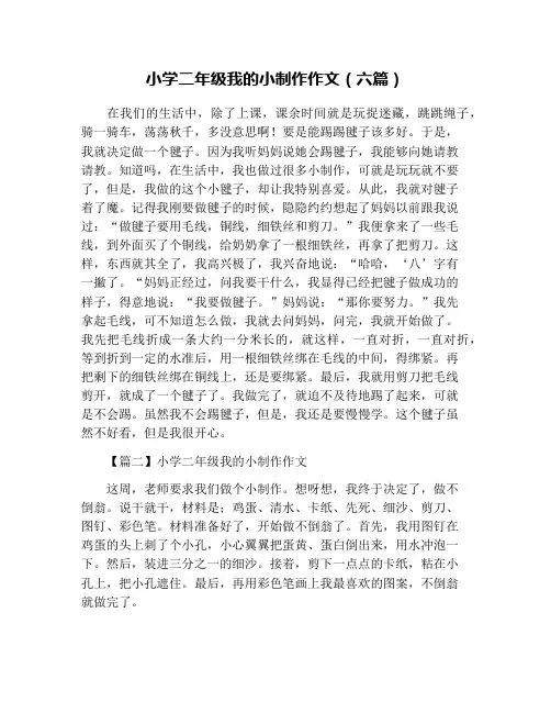 小学二年级我的小制作作文(六篇)