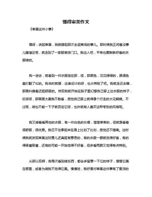 懂得审美作文