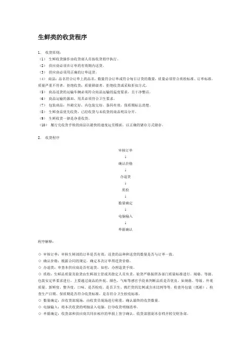 生鲜类的收货程序