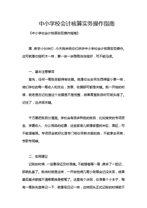 中小学校会计核算实务操作指南