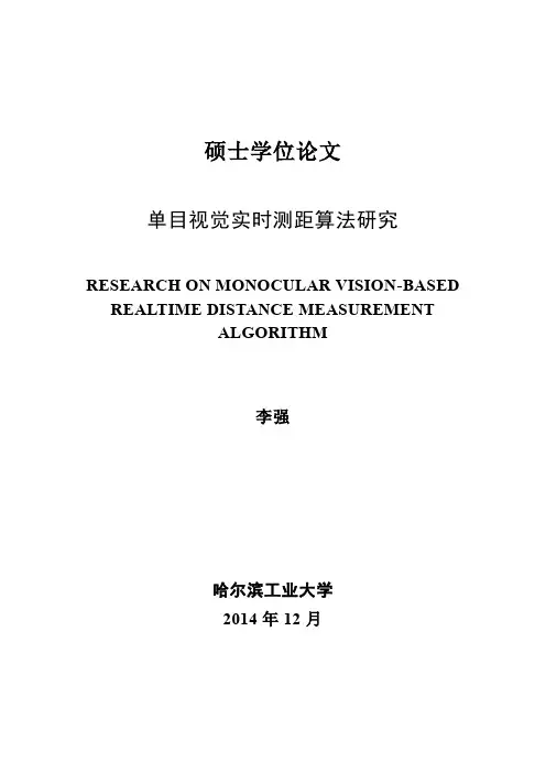 单目视觉实时测距算法研究