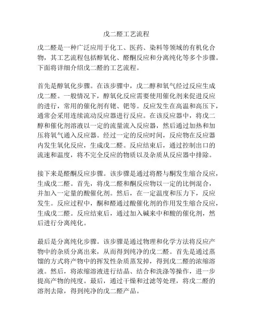 戊二醛工艺流程