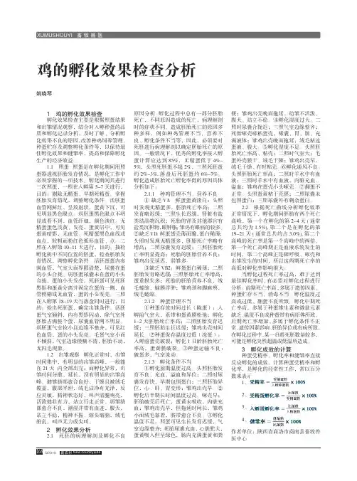 鸡的孵化效果检查分析