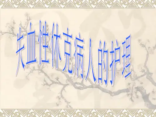 失血性休克病人的护理