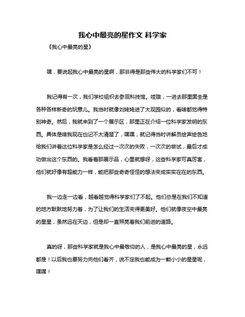 我心中最亮的星作文 科学家