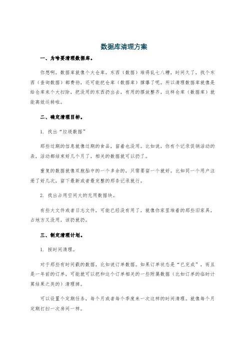 数据库清理方案