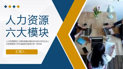 人力资源六大模块知识培训教案公司人事工作计划总结PPT模板课件
