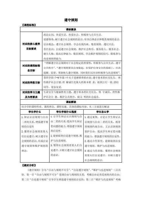 遵守规则八年级道德与法治上册(部编版)