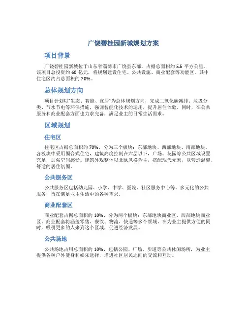广饶碧桂园新城规划方案