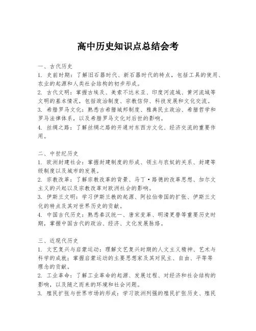 高中历史知识点总结会考