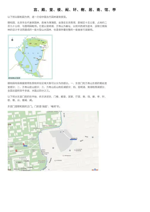 宫、殿、堂、楼、阁、轩、榭、居、斋、馆、亭