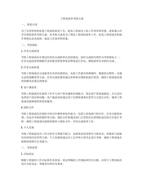 工程部派单考核方案