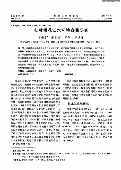 桂林桃花江水环境容量研究