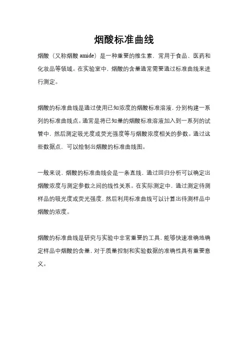 烟酸标准曲线