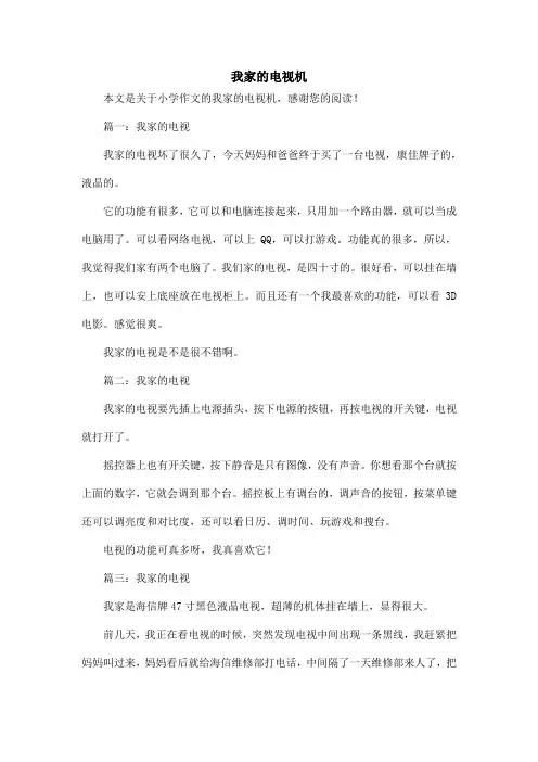我家的电视机_小学作文