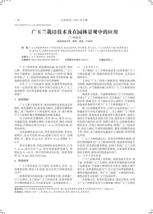广玉兰栽培技术及在园林景观中的应用