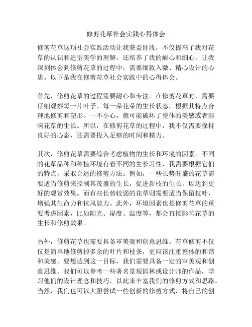 修剪花草社会实践心得体会