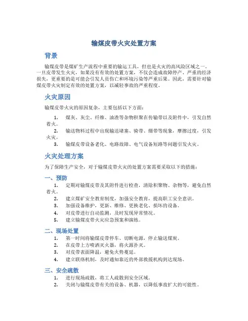 输煤皮带火灾处置方案