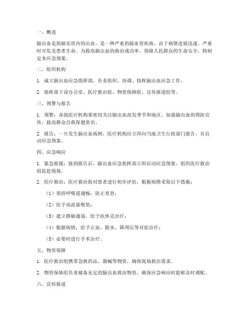 脑出血应急预案