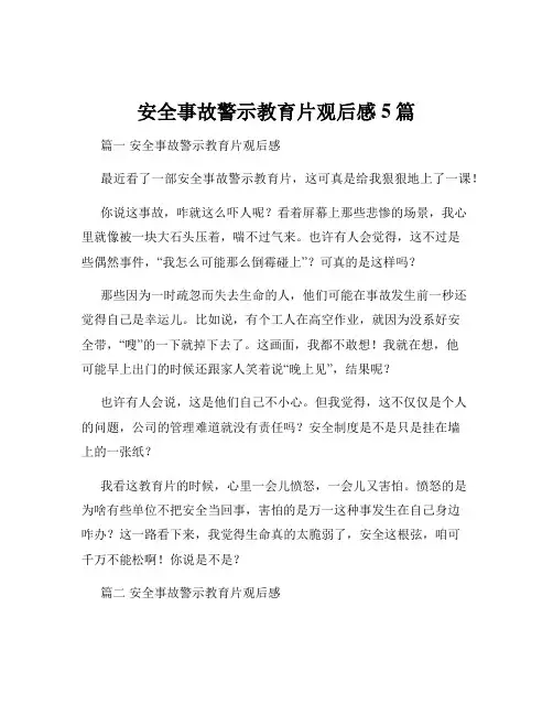 安全事故警示教育片观后感5篇