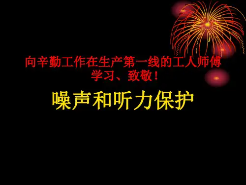职业卫生知识培训_噪声和听力保护