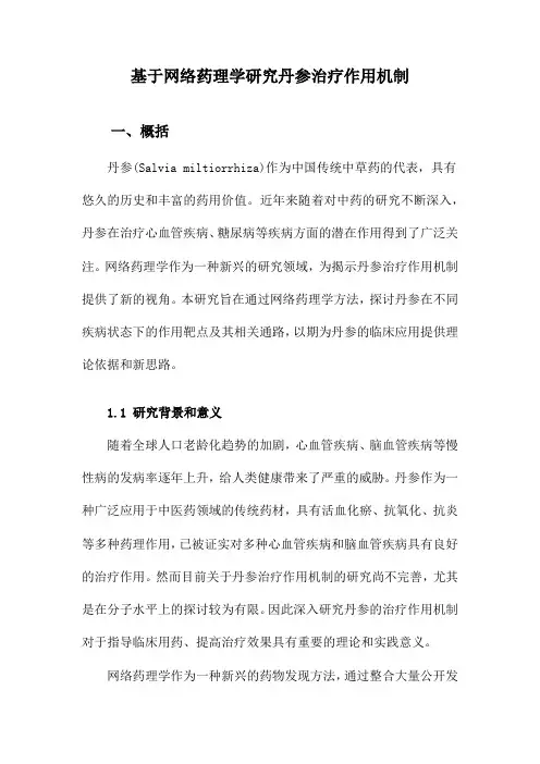 基于网络药理学研究丹参治疗作用机制