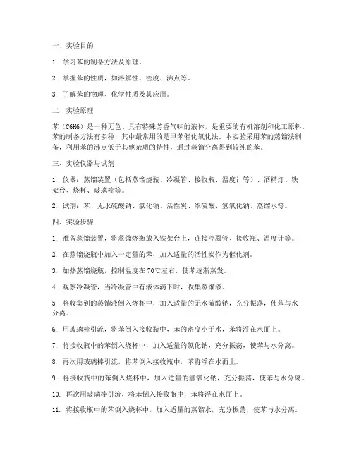 苯_做实验报告