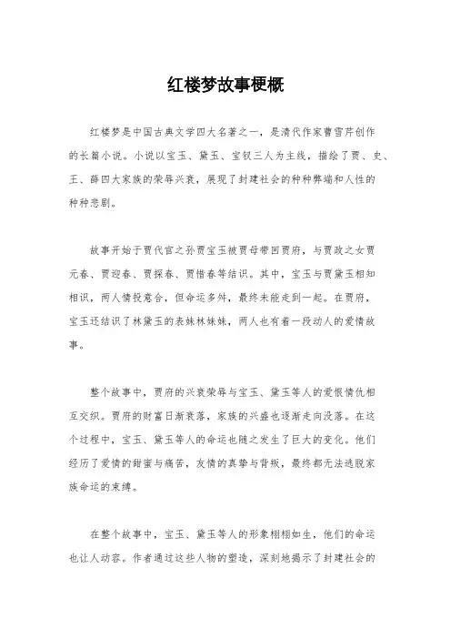 红楼梦故事梗概