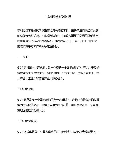 宏观经济学指标