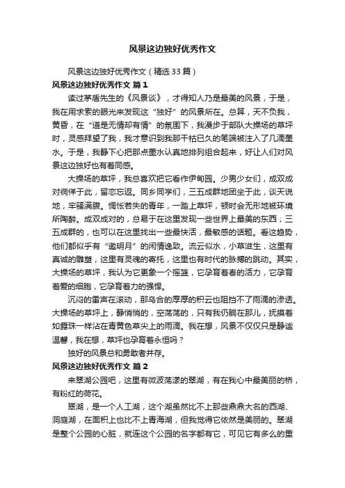 风景这边独好优秀作文（精选33篇）