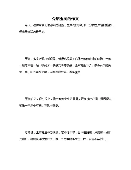 介绍玉树的作文