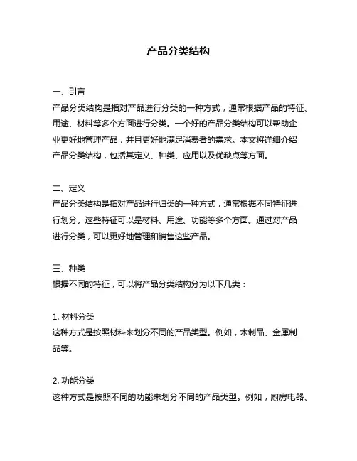 产品分类结构