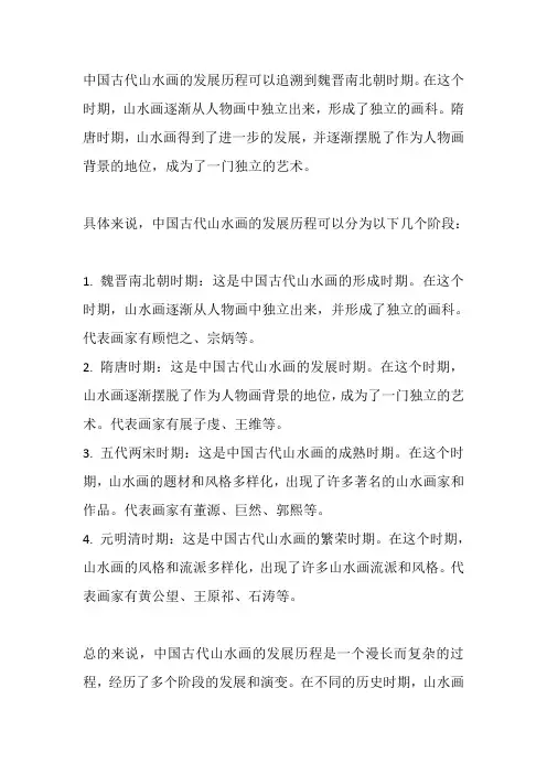 中国古代山水画发展历程