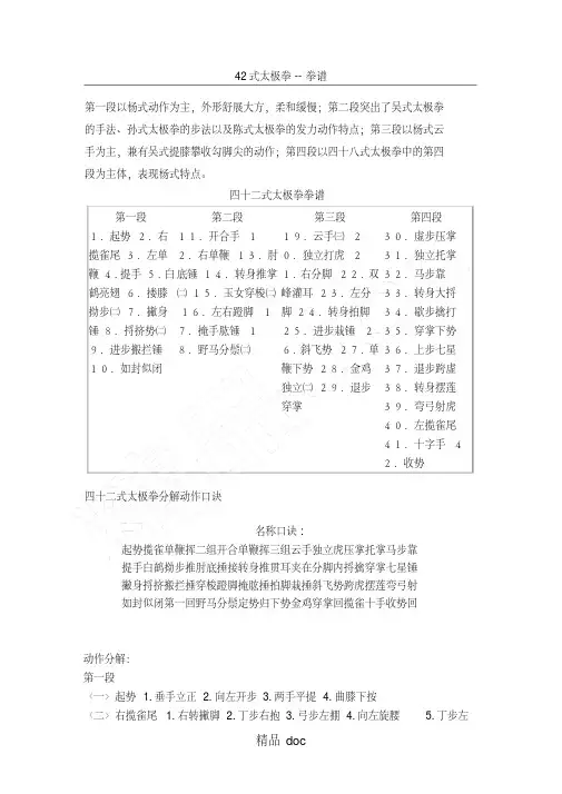 42式太极拳(吴阿敏)--拳谱